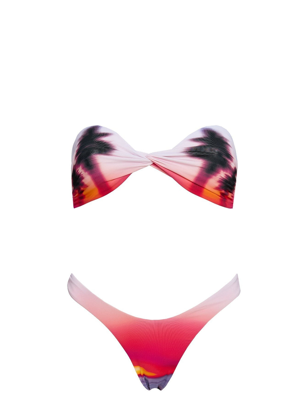 Nevaeh High Cut Bikini Bottoms Sunset Palm