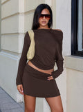 Party Hour Off Shoulder Set Chocolate