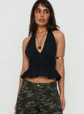Perpetua Halter Neck Top Black