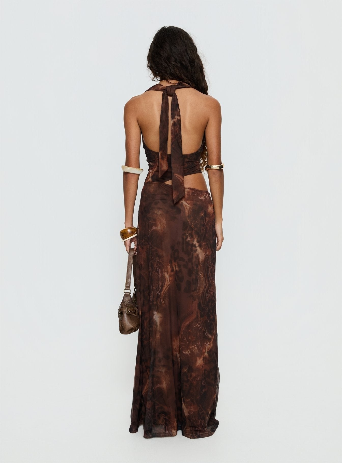 Livara Cowl Cut Out Maxi Dress Multi