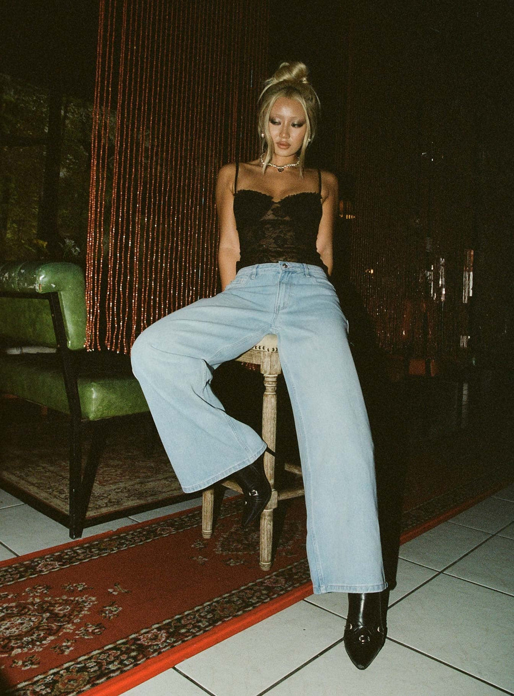 Ramos Low Rise Wide Leg Jeans Light Blue Wash Tall