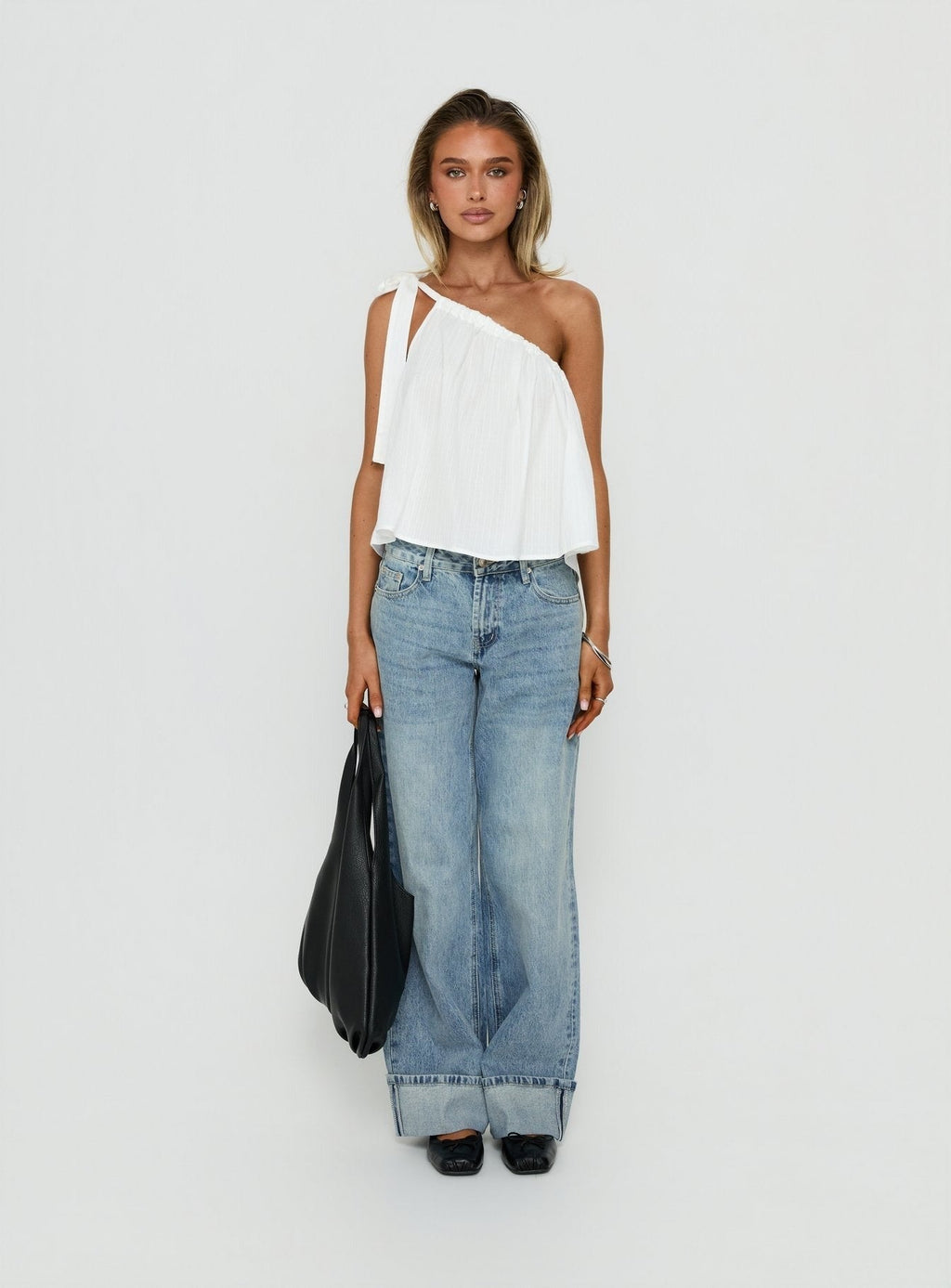 Serenitia Mid Rise Relaxed Cuff Jeans Light Vintage Wash