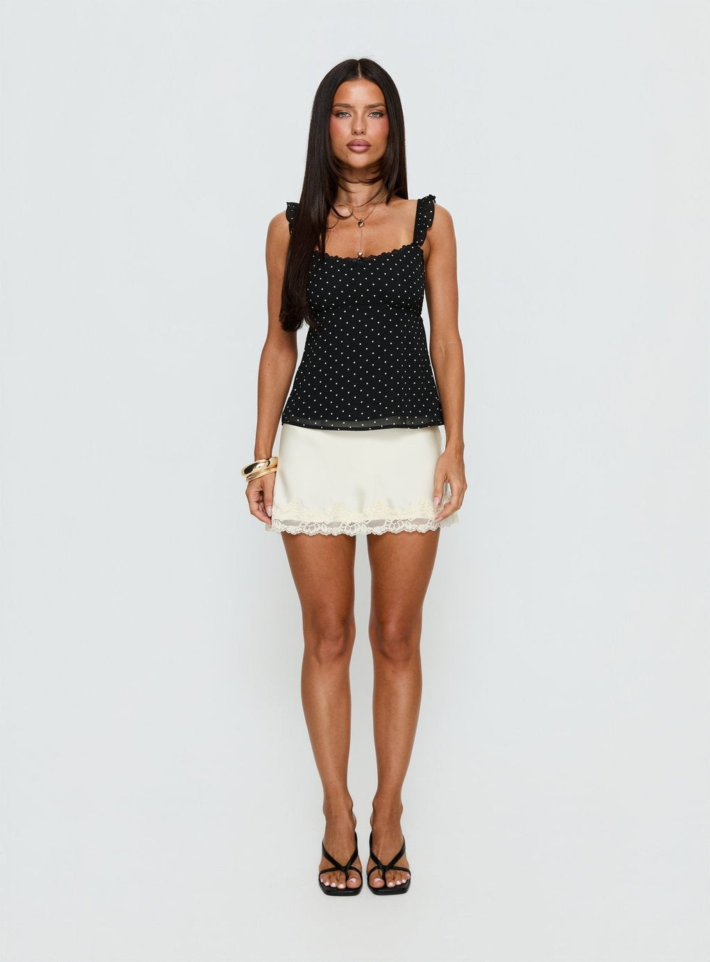 Madaleine Top Black Polka