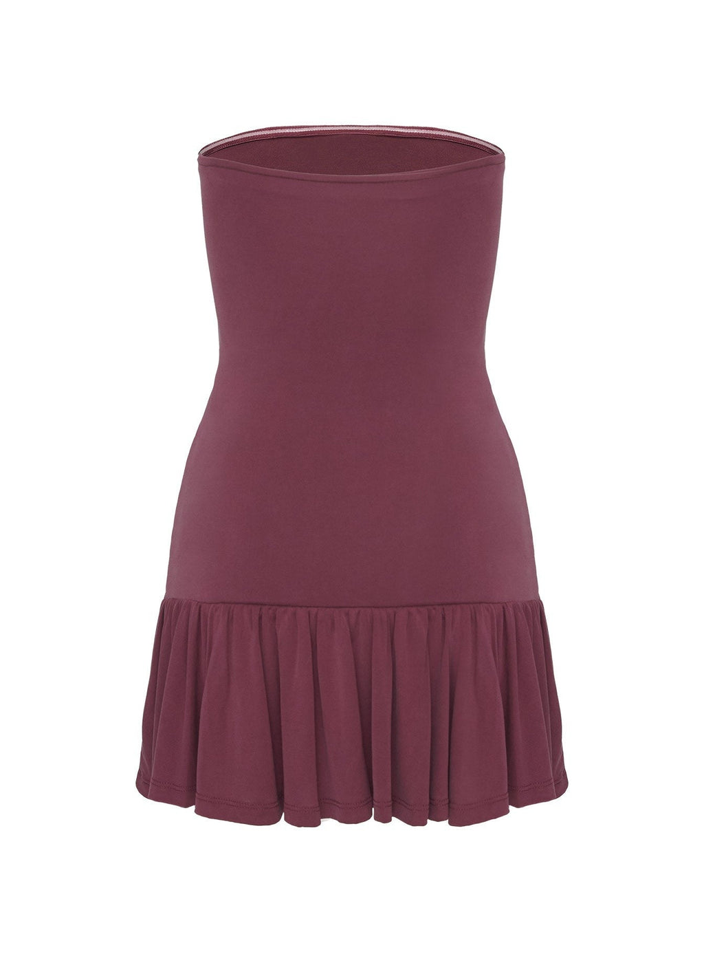 Love Lingers Strapless Mini Dress Burgundy Petite