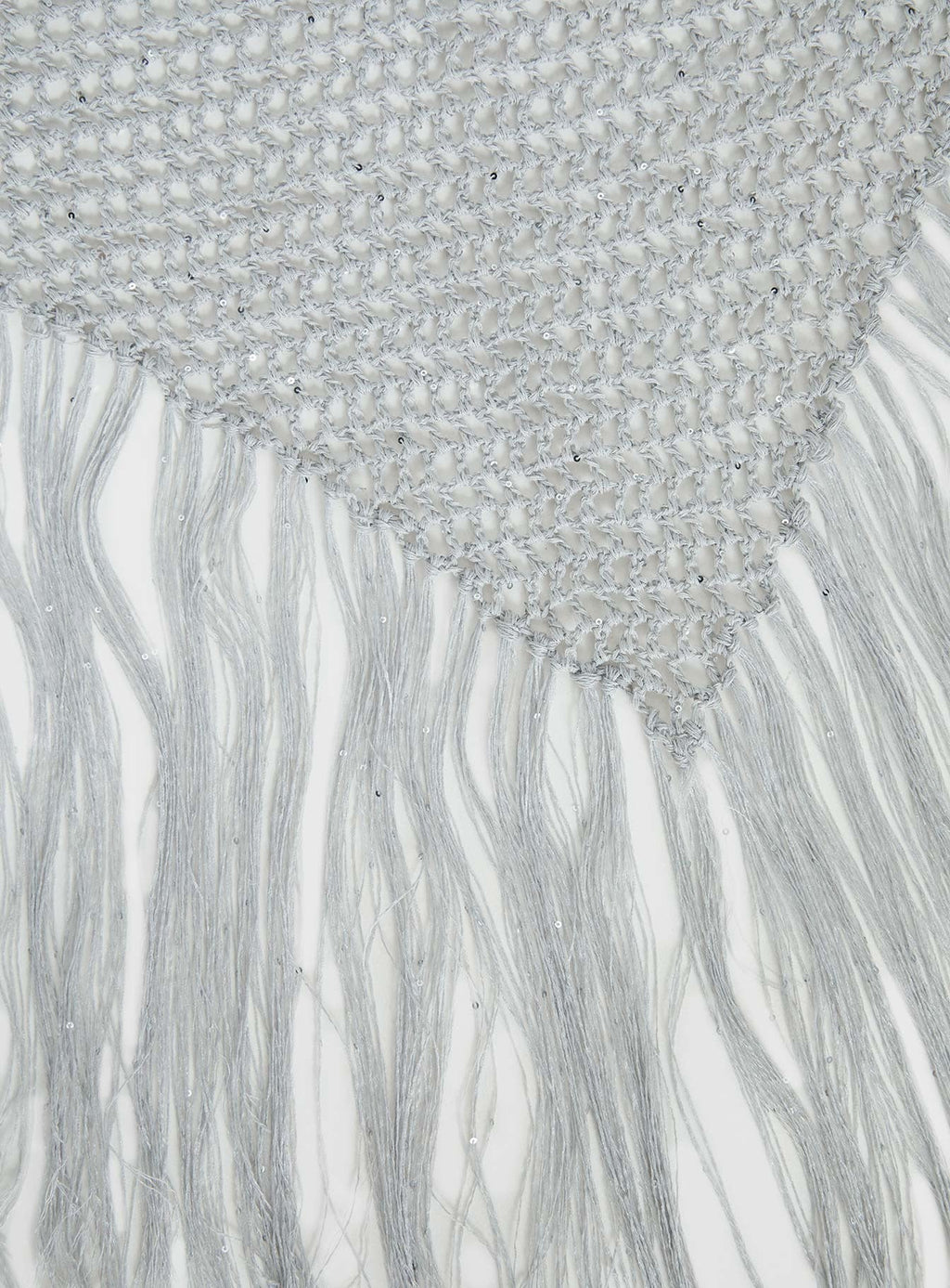 Briee Fringe Detail Hair Scarf Silver