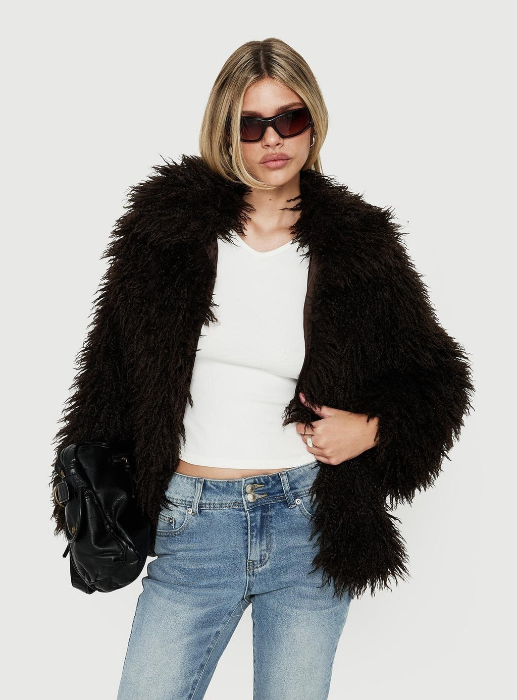Felicea Faux Fur Jacket Chocolate