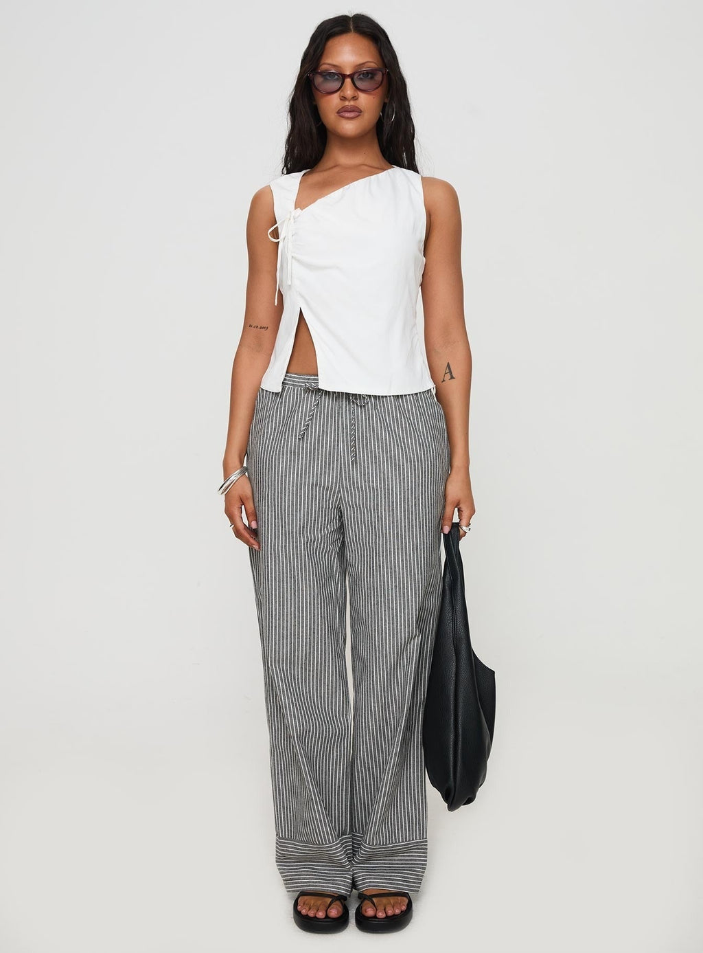 Veridian Pants Black/White Stripe