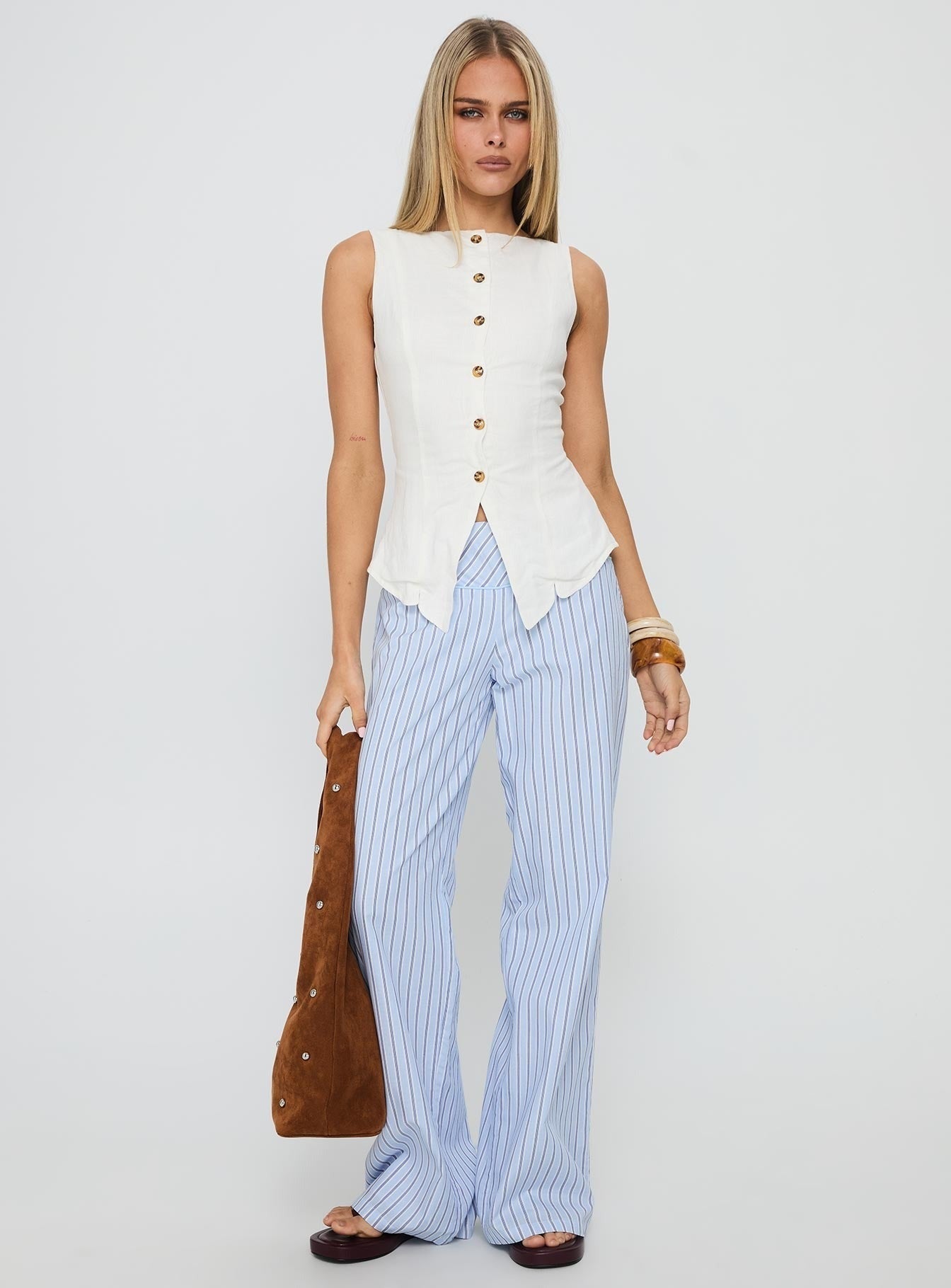 Dulcinea Longline Vest Top White