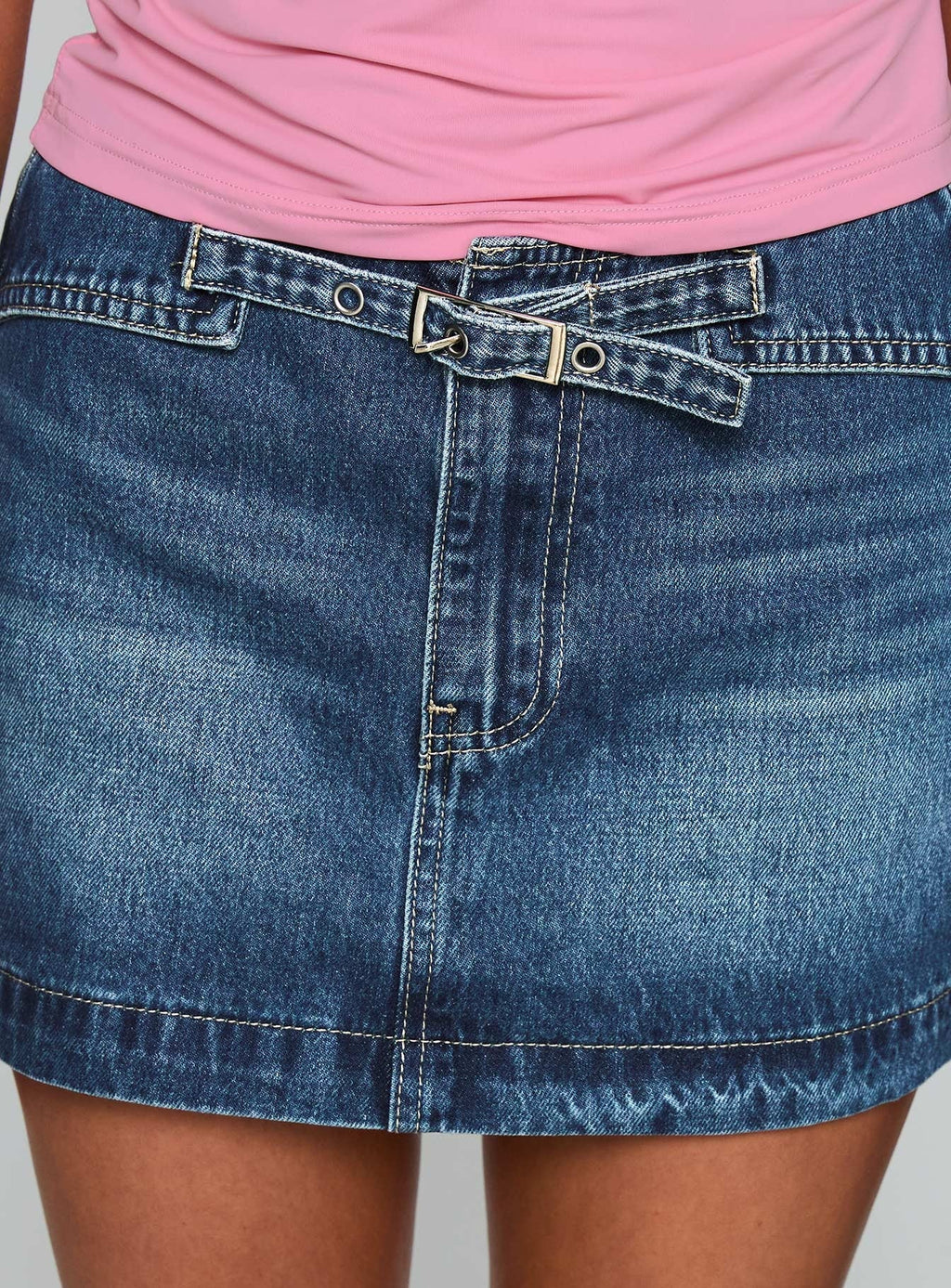 Tejano Blues Mini Skirt Blue Wash