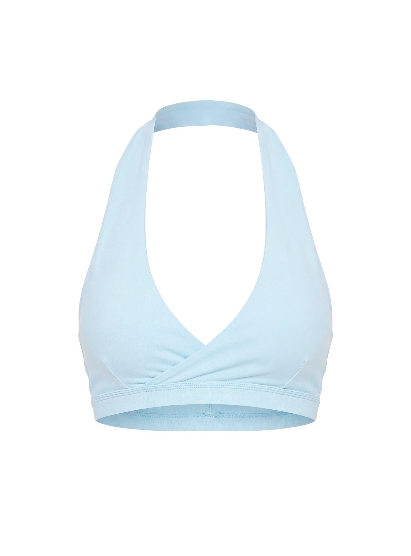 Lock In Active Halter Crop Top Blue