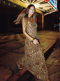 Exquise Strapless Maxi Dress Leopard Sequin