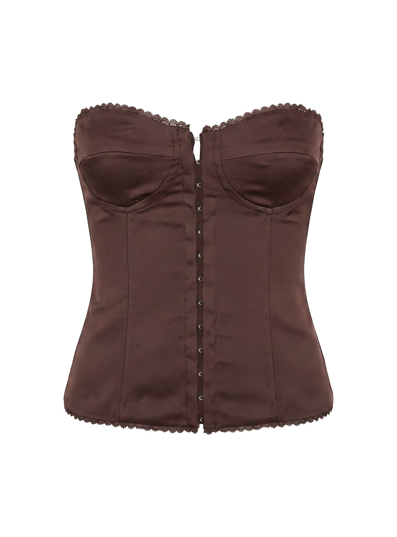 Jazzy Strapless Corset Top Chocolate
