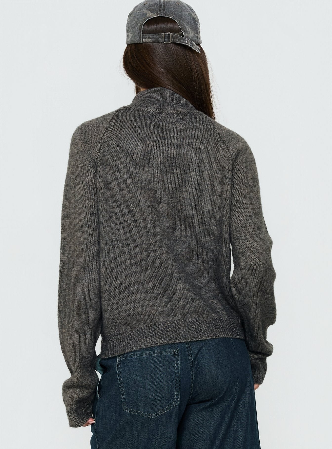 Kaylei Zip Through Cardigan Charcoal