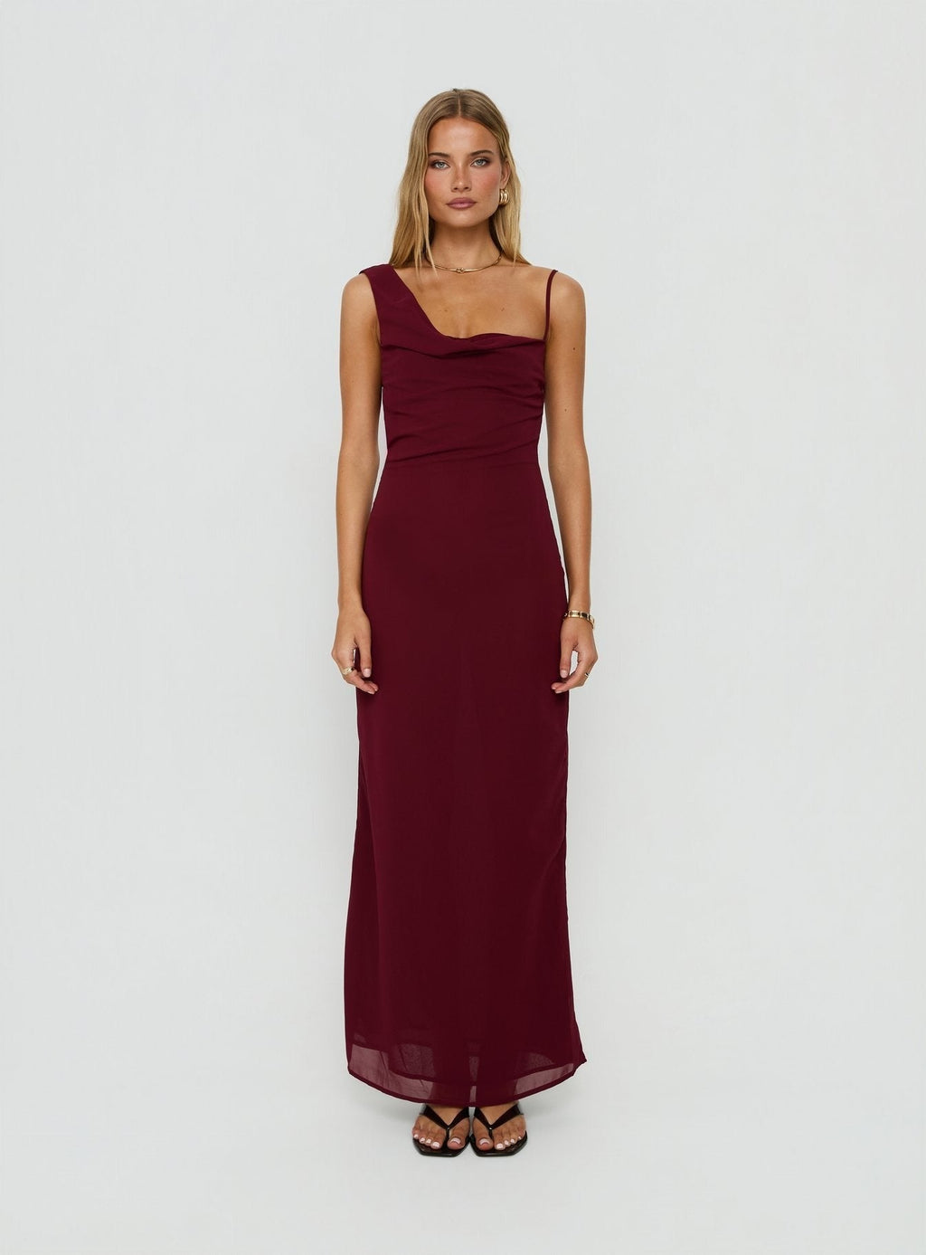 Laurisa Draped Maxi Dress Wine