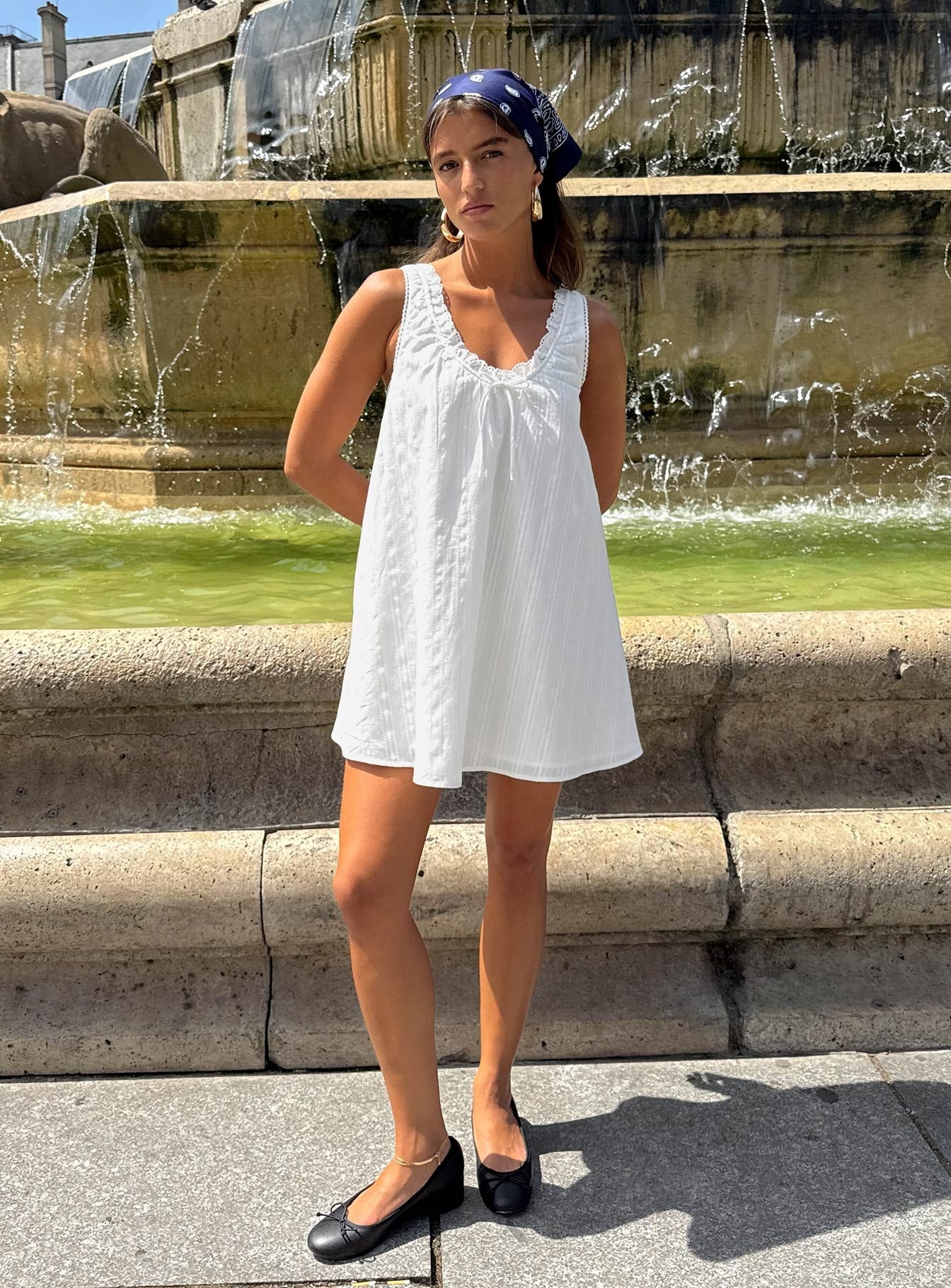 Antiquity Swing Mini Dress White