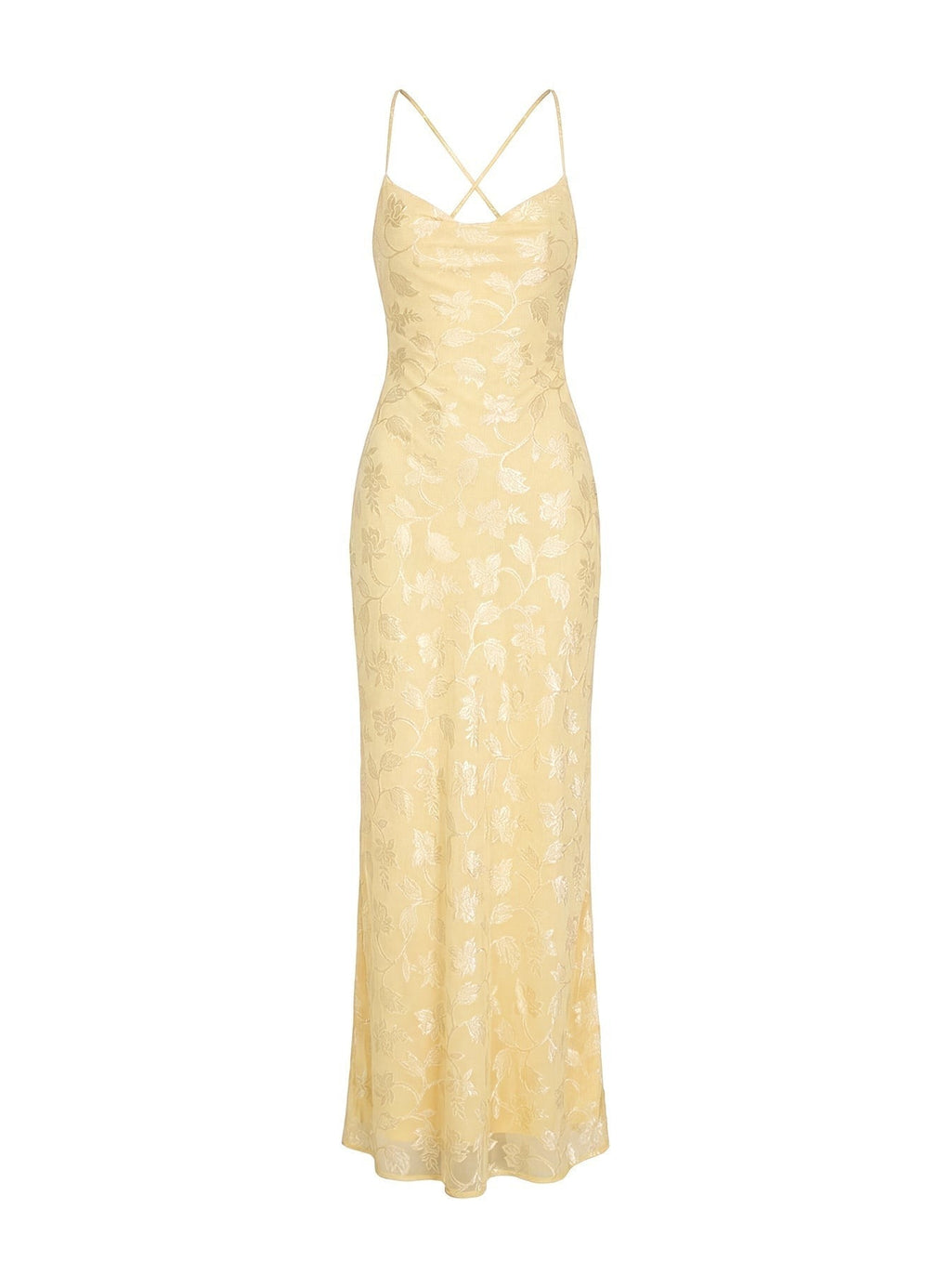 Celena Maxi Dress Lemon Burnout