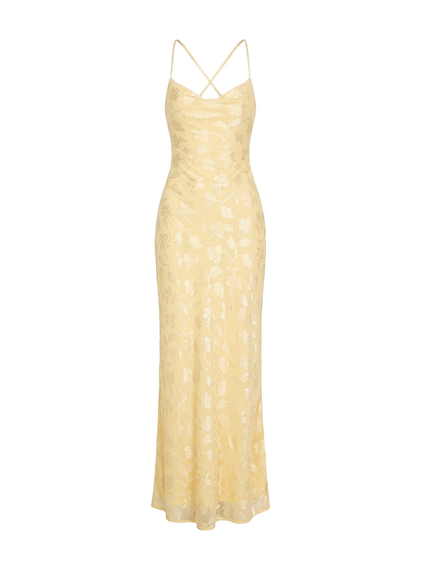 Celena Maxi Dress Lemon Burnout