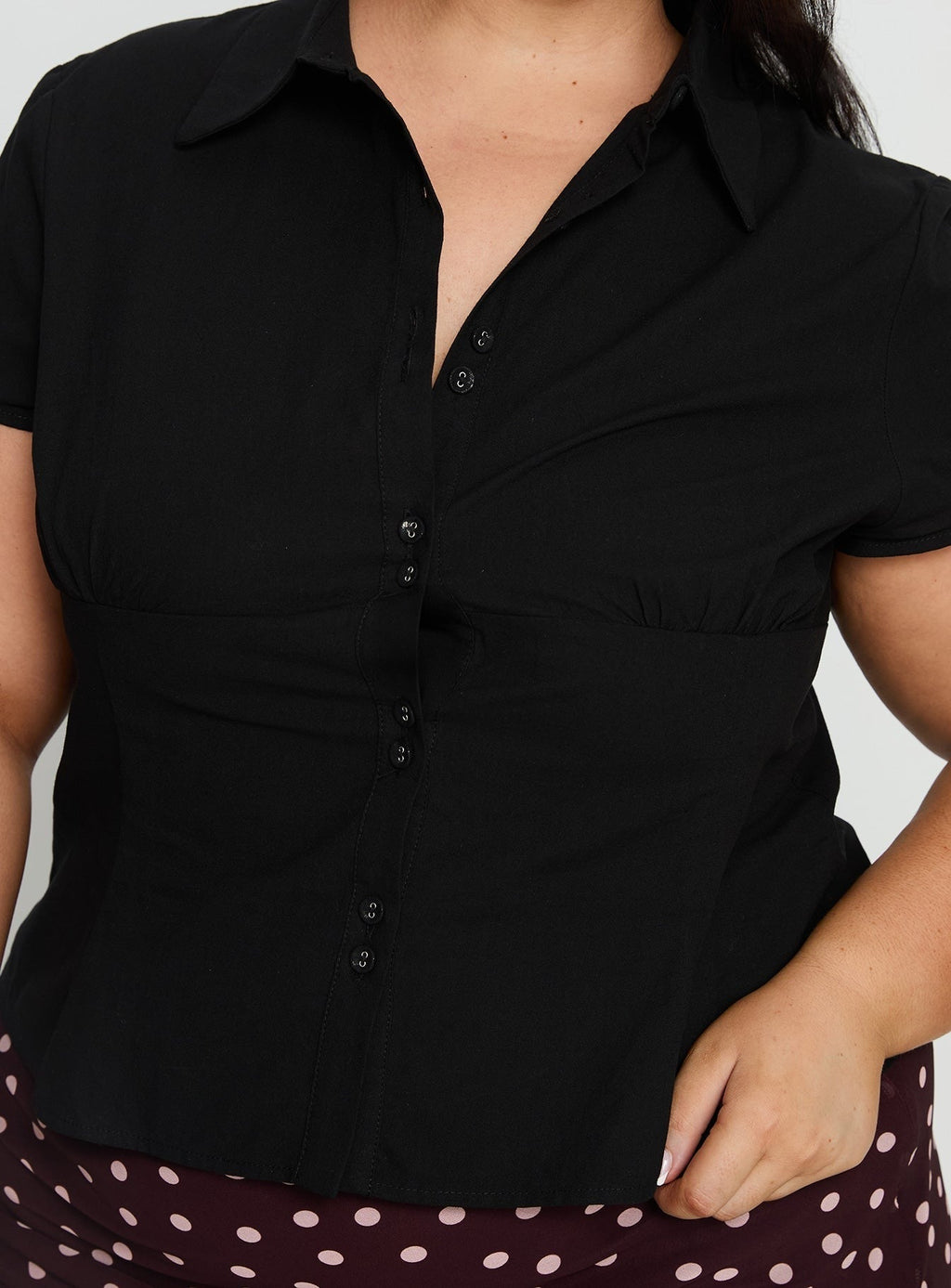 Cottesloe Blouse Top Textured Black Curve