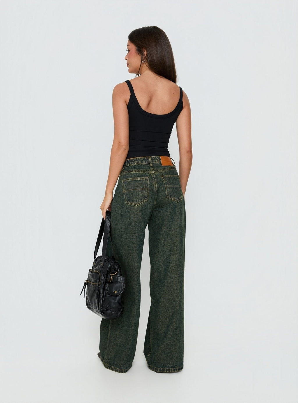 Naylor Mid Rise Wide Leg Jeans Grunge Wash