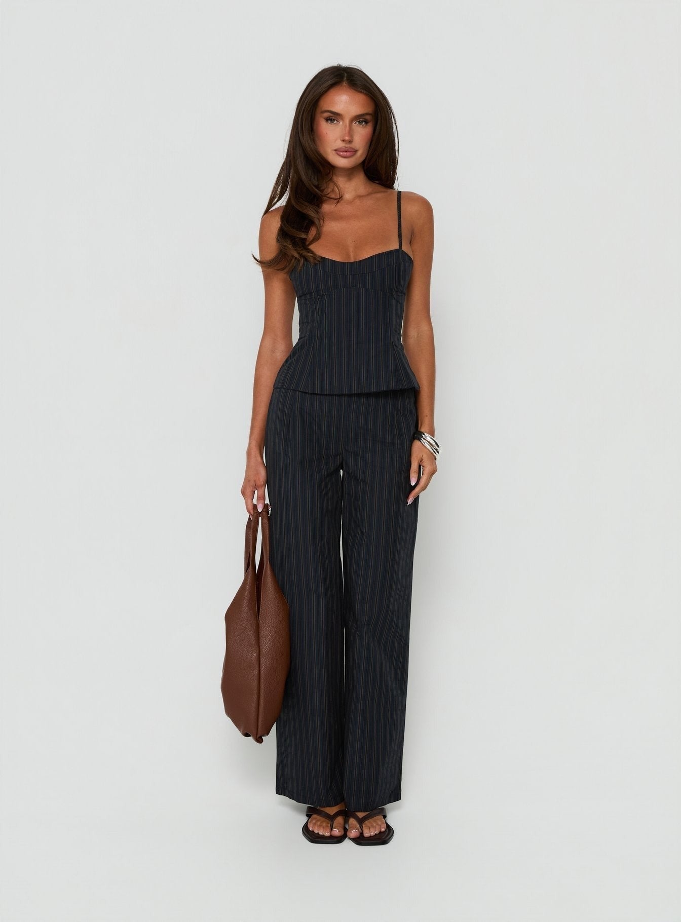 Kierstyn Corset Set Navy Stripe