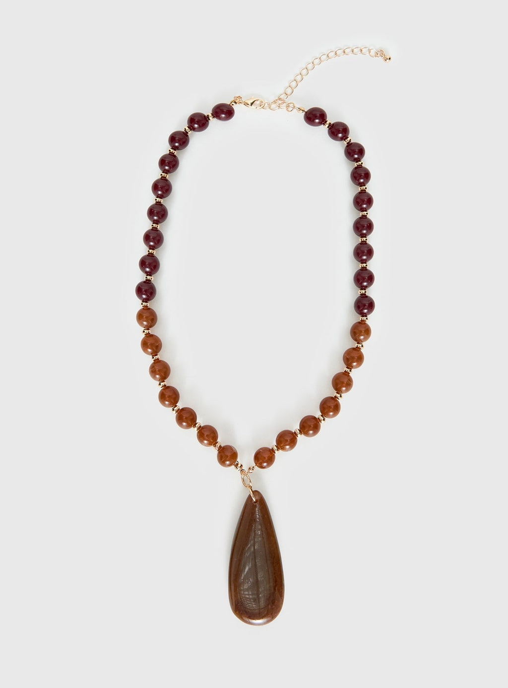 Sugar Storm Beaded Pendant Necklace Brown