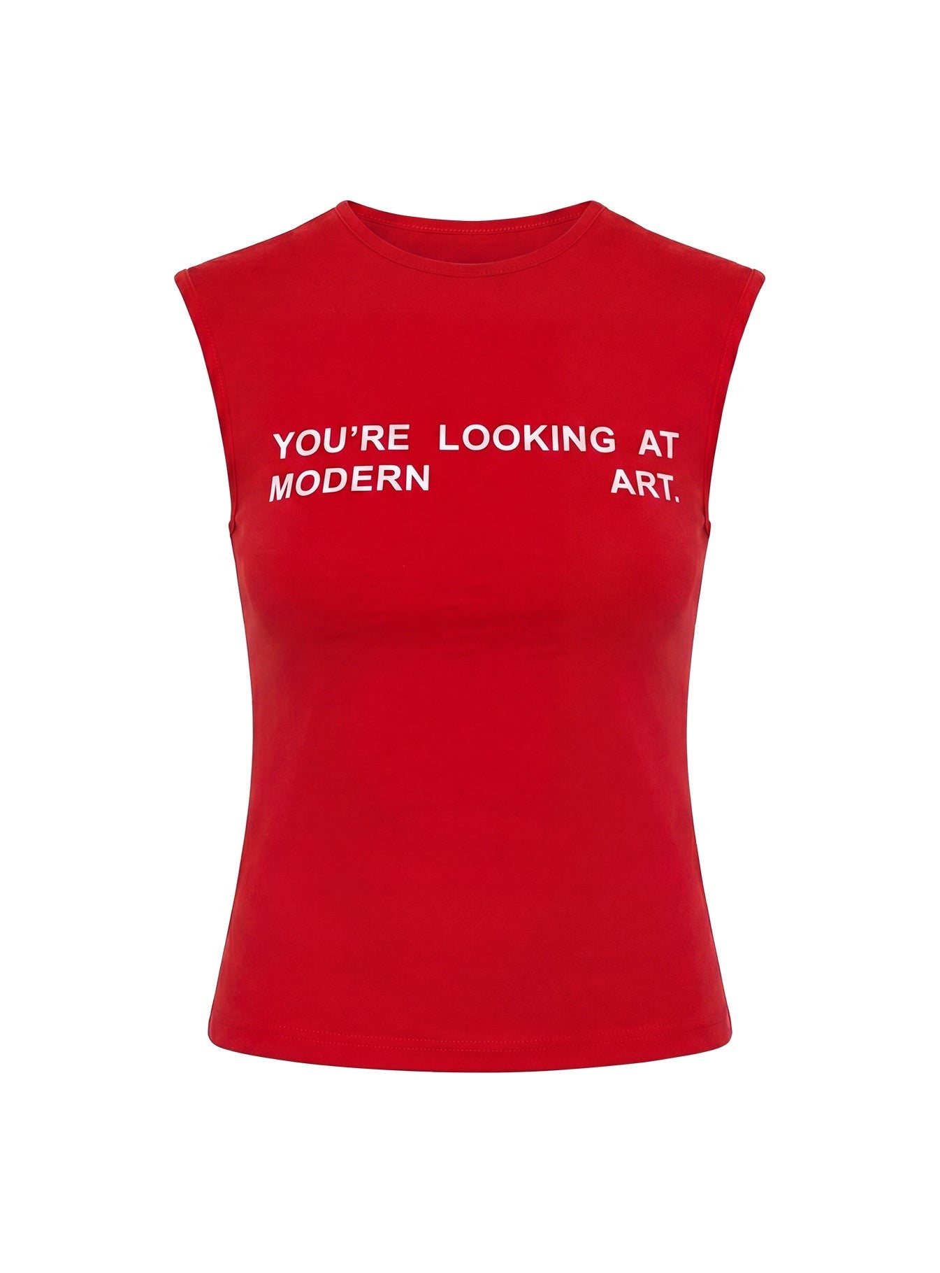 Modern Art Graphic Baby Tee Red