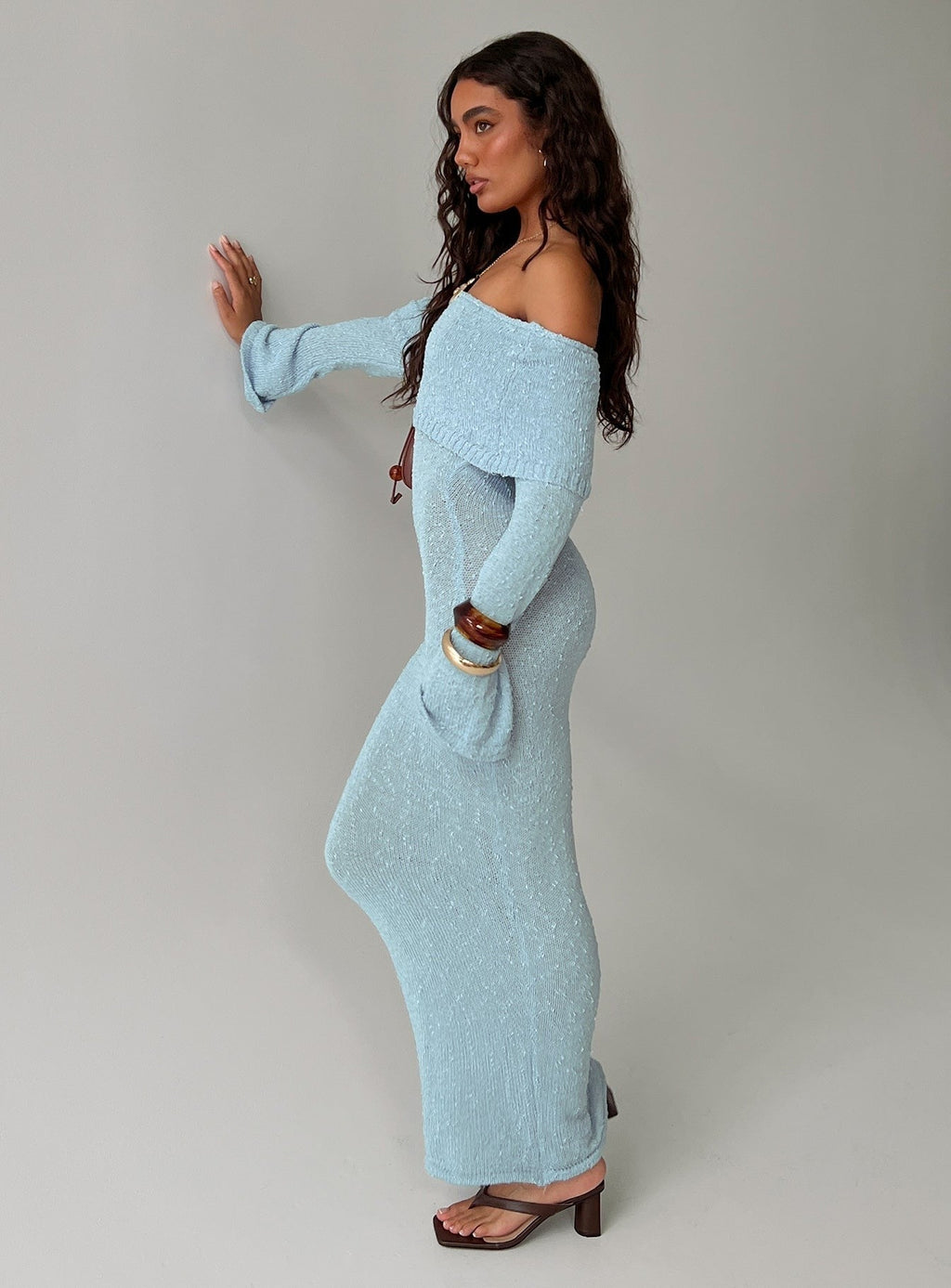 Karynn Long Sleeve Maxi Dress Blue