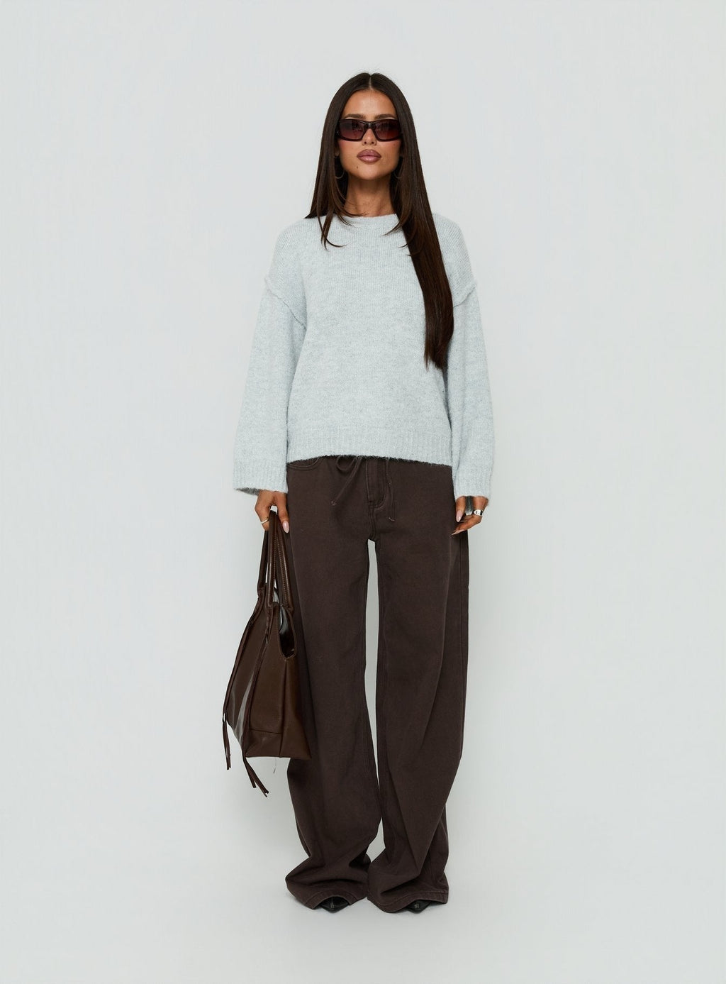 Syanah Knit Jumper Grey Marle