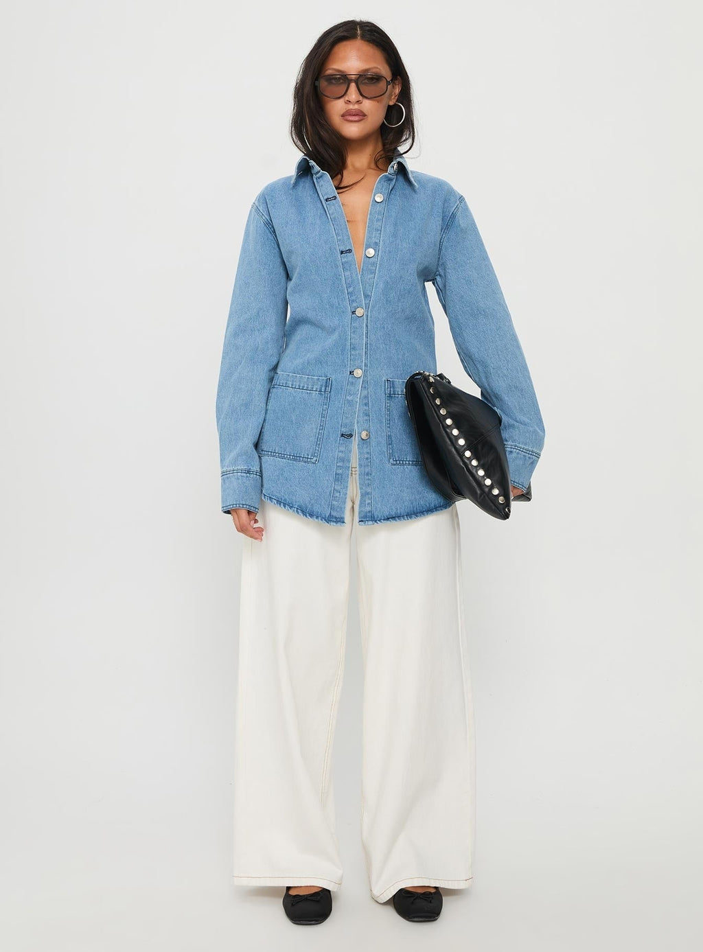 Walk Me Home Longline Jacket Blue Denim
