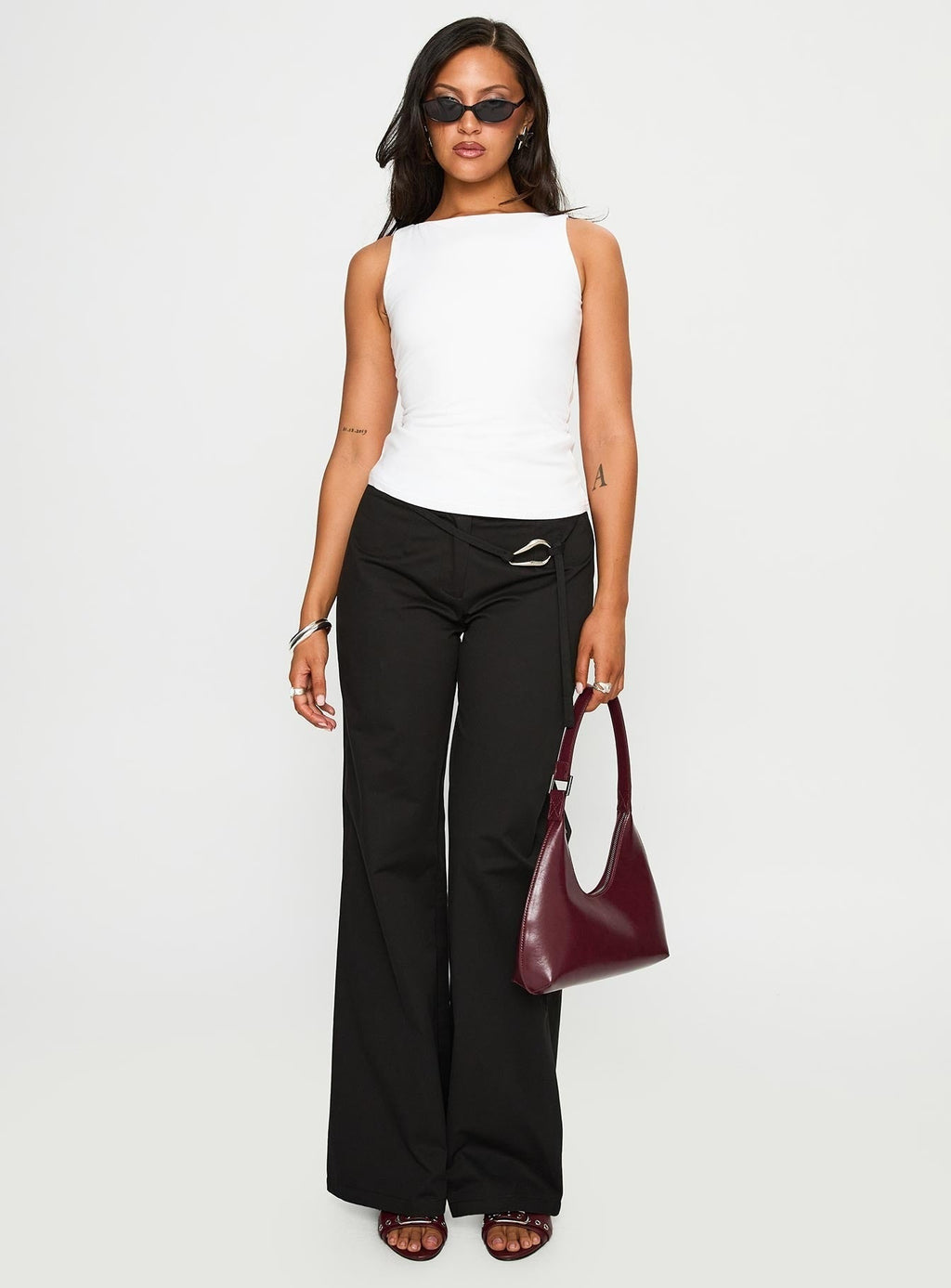 Lose Your Number High Neck Top White