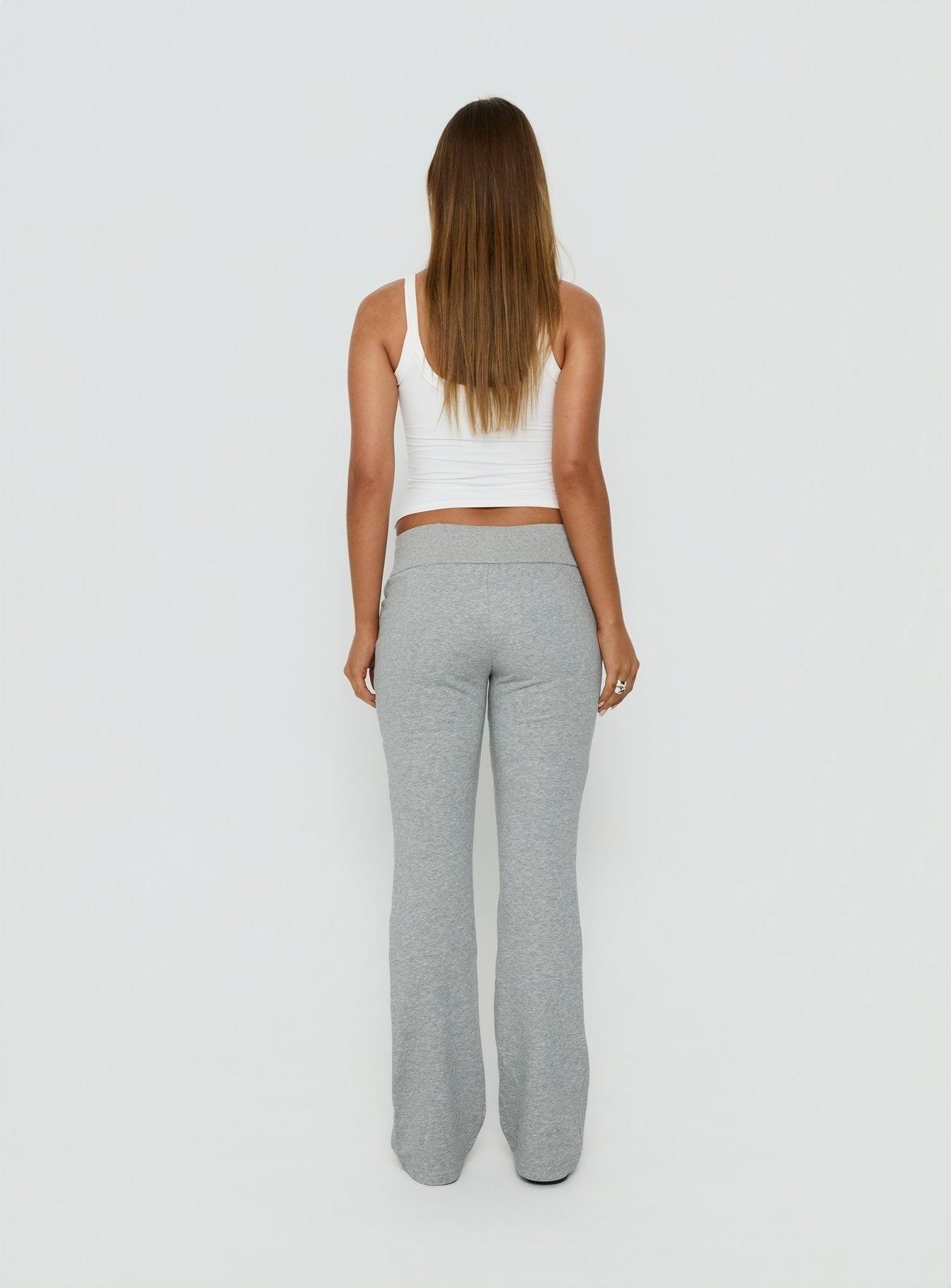 Norther Fleece Flared Pants Grey Marle