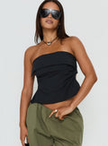 Christalle Strapless Tie Back Top Black