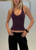 Pace Active Cross Back Tank Top Plum