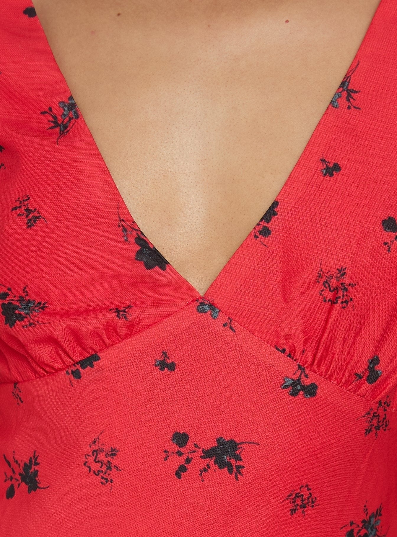 Pennie Bias Mini Dress Red Floral