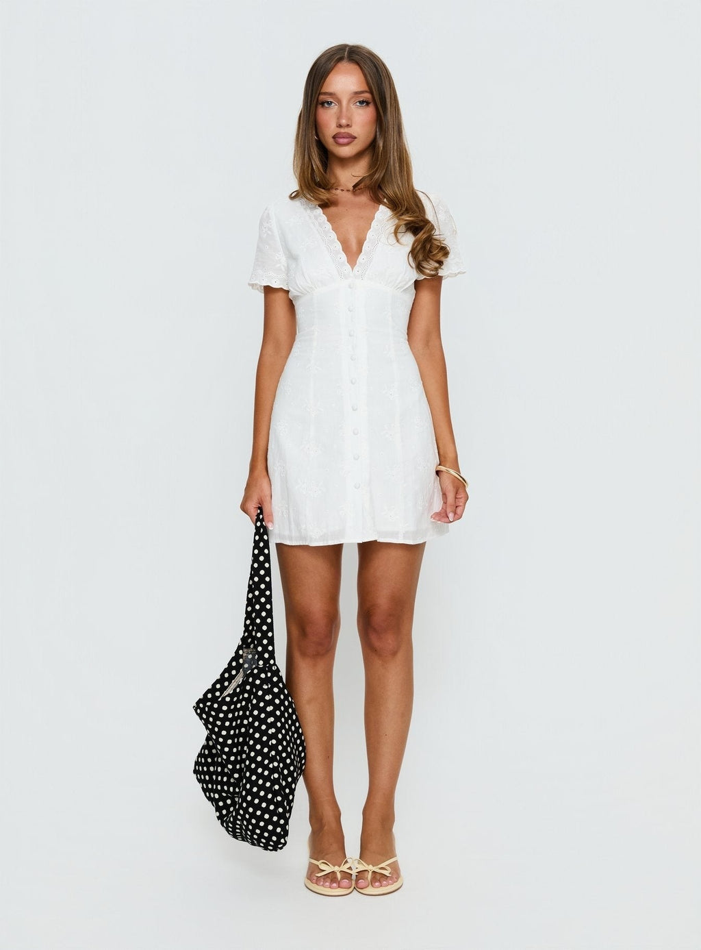 Emoree Anglaise Mini Dress White