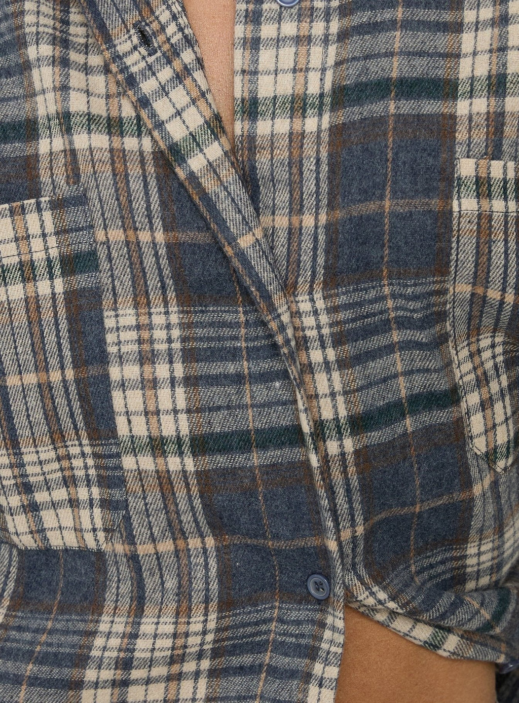 Clarity Oversized Long Sleeve Shirt Ash Plaid