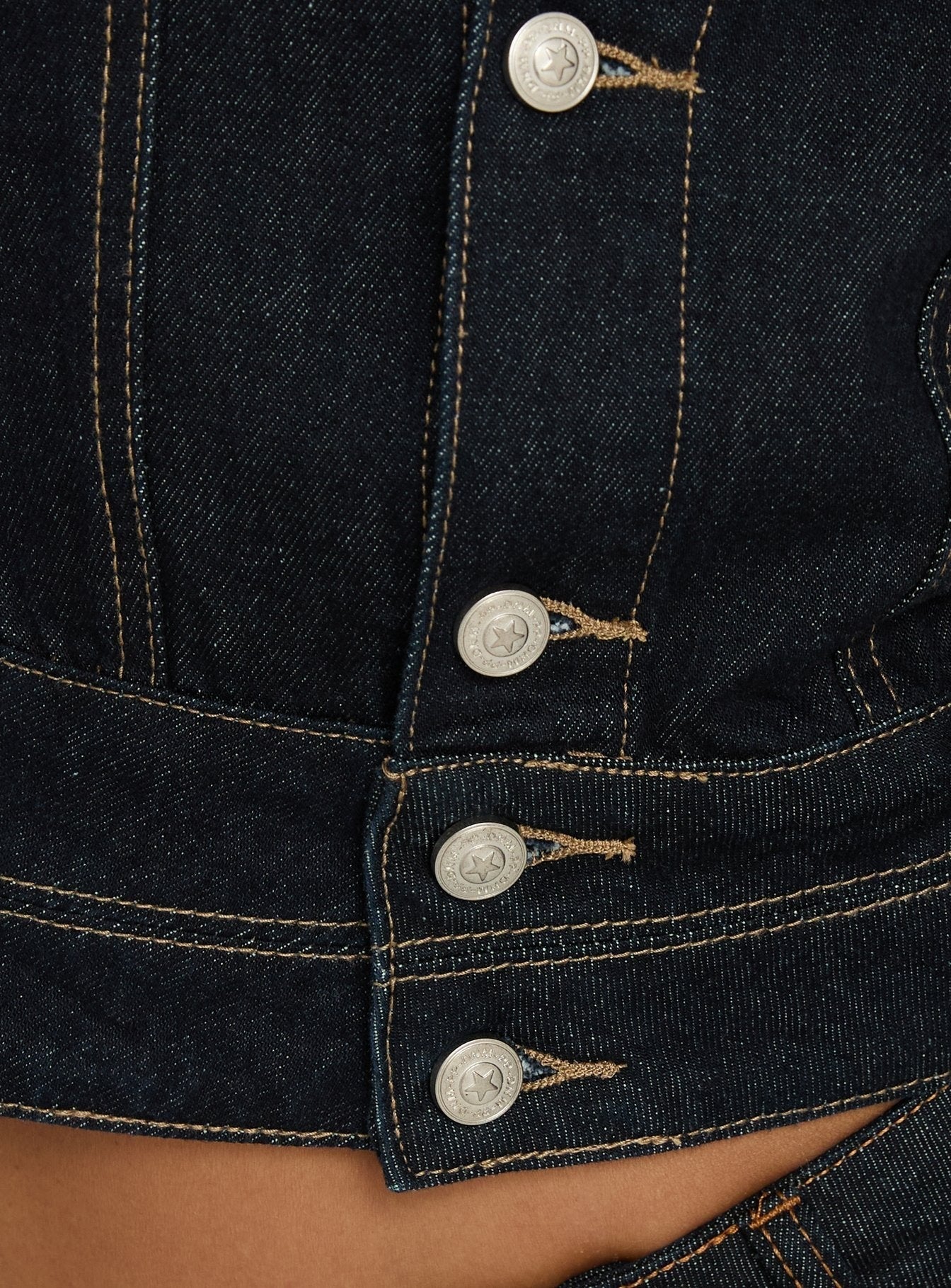 Remara Cinched Denim Jacket Dark Blue Wash