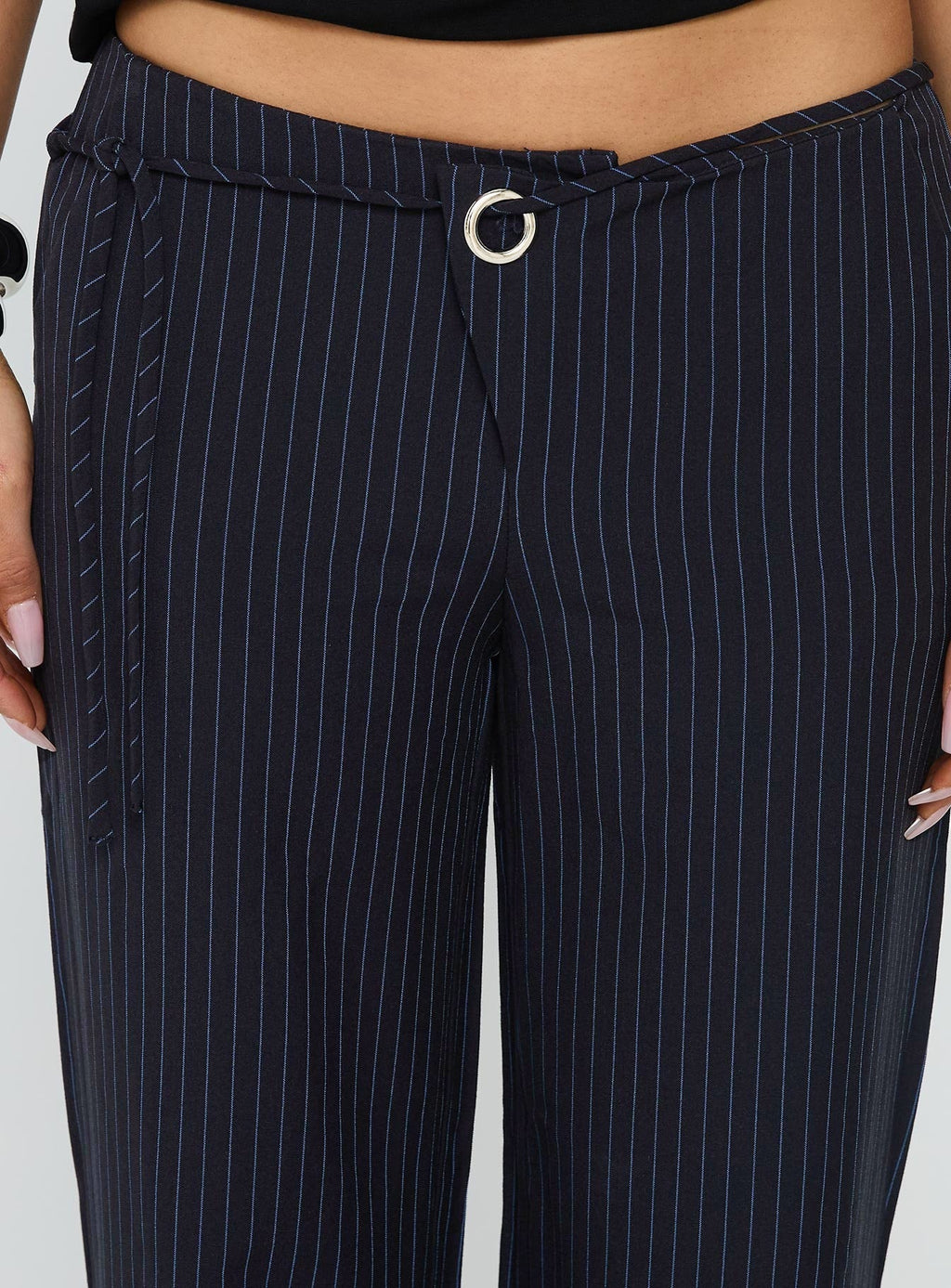 Nanami Tie Side Pant Navy Pinstripe