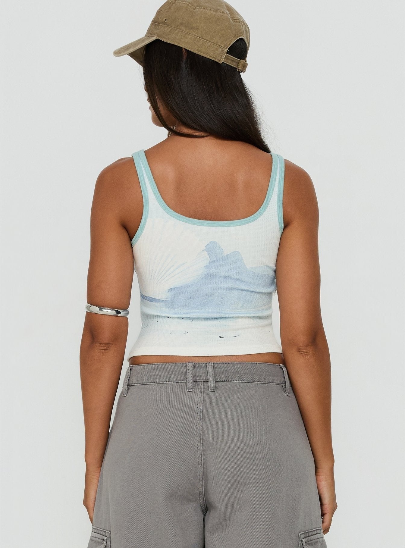 Soft Ember Graphic Tank Top Blue