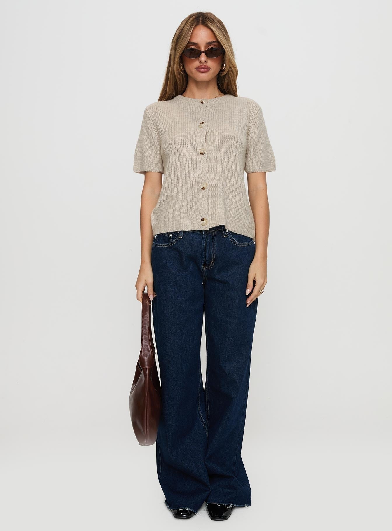 Wait A Lifetime Short Sleeve Cardigan Beige