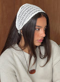 Keighla Crochet Hair Scarf Cream