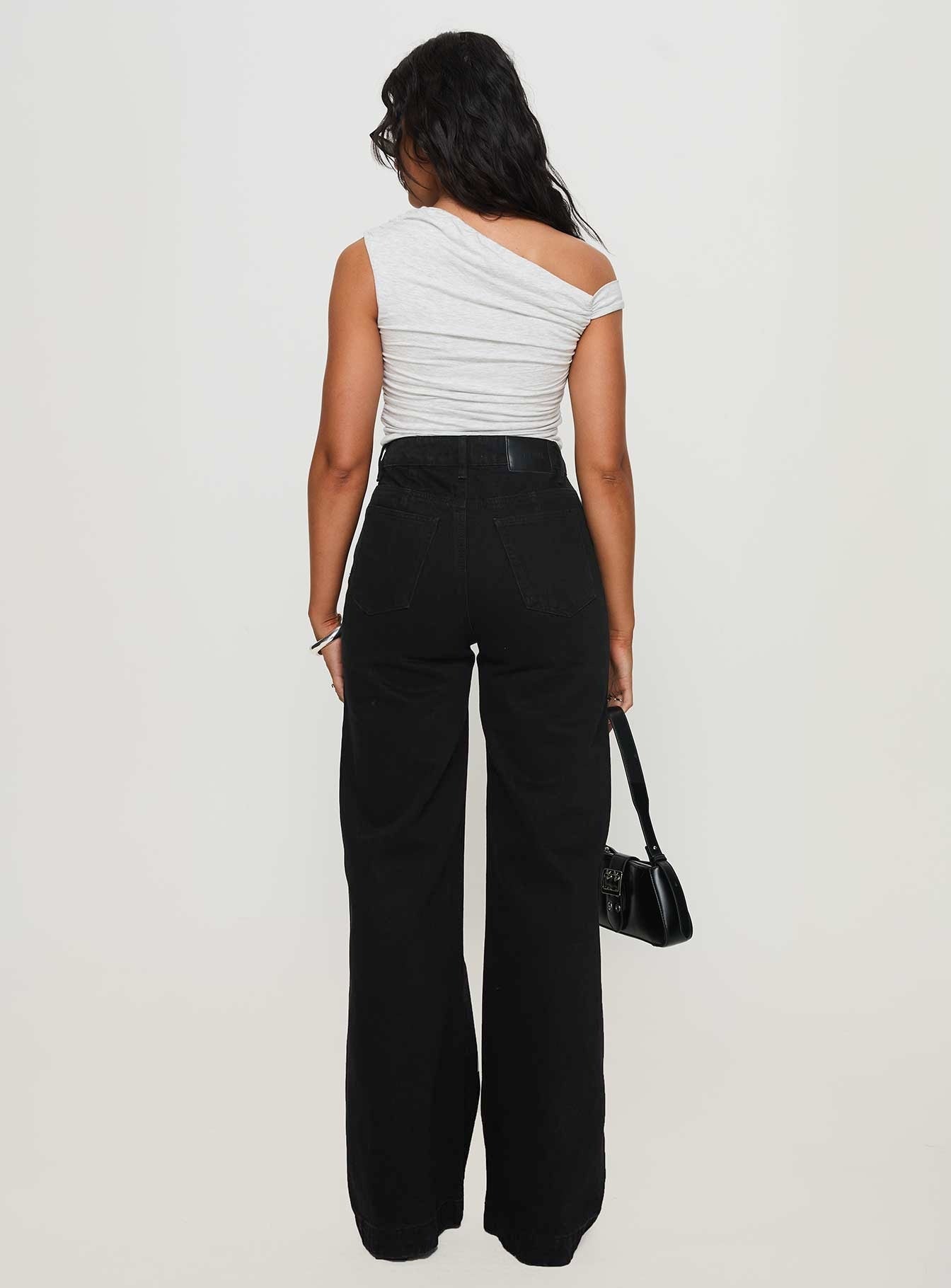 Goldie High Rise Wide Leg Jeans Black Tall