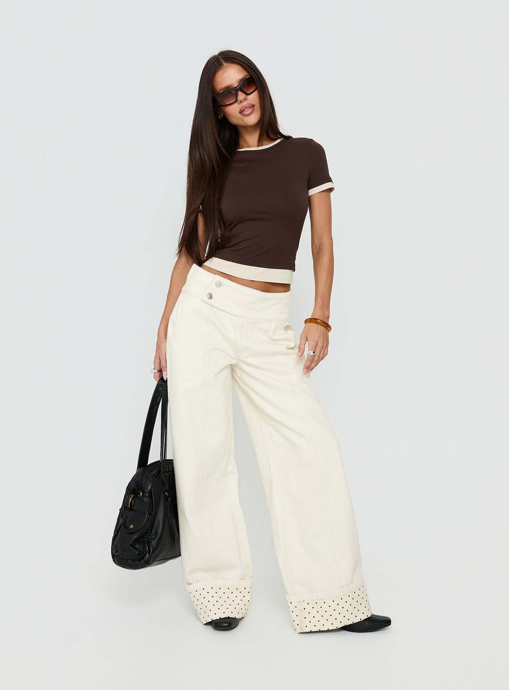Lights Low Contrast Trim Top Chocolate / Beige