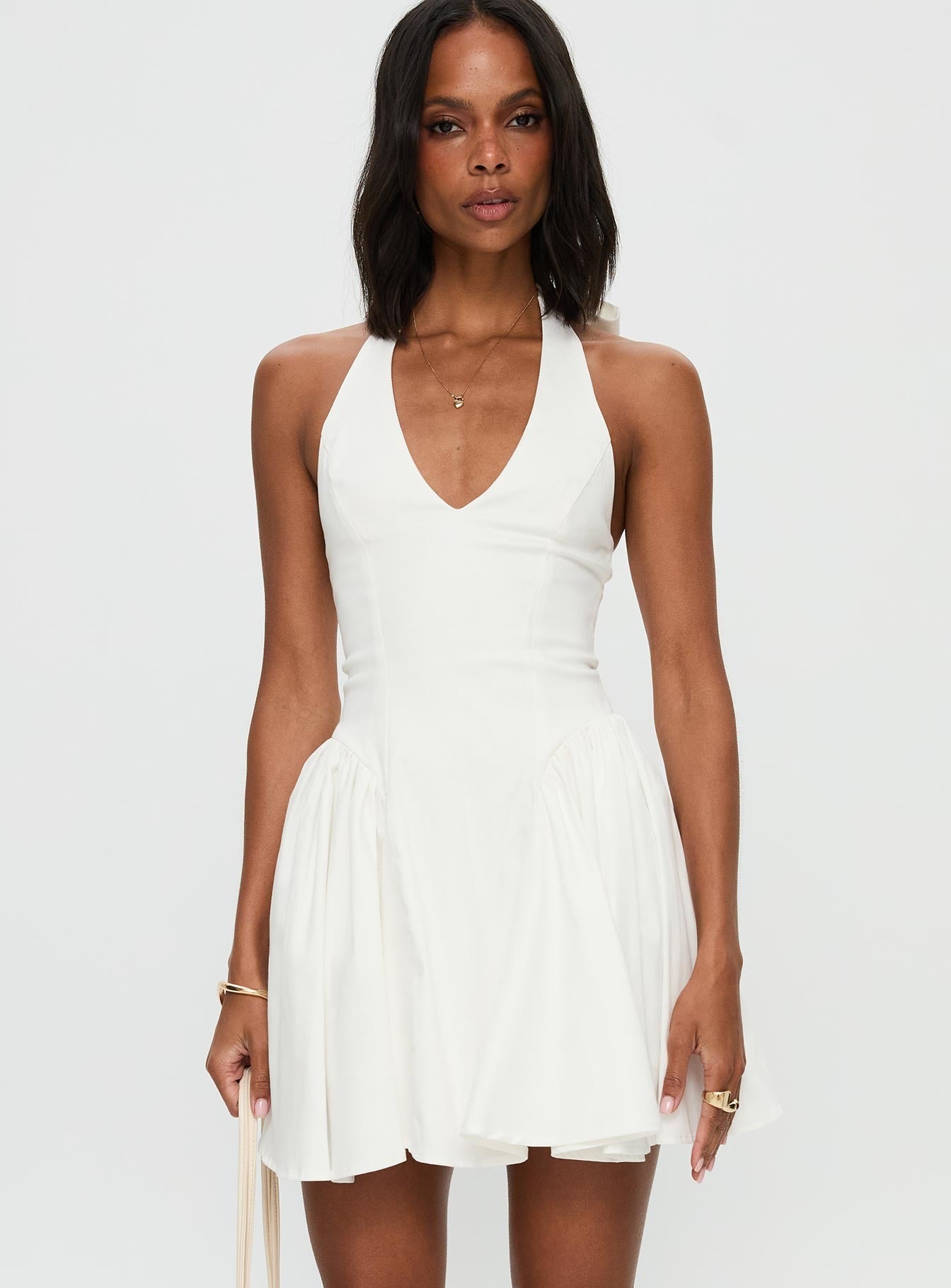 Karisse Halter Mini Dress White