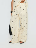 Bellara Tie Waist Pants Yellow Polka