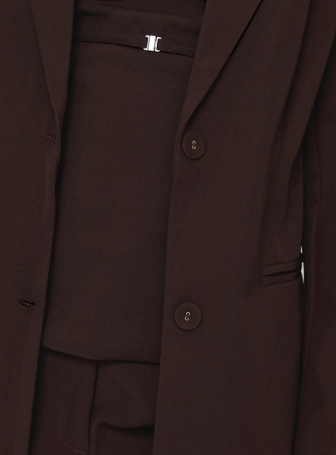 Crowd Pleaser Oversized Blazer Chocolate