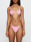 Aimi Glitter Triangle Bikini Top Pink