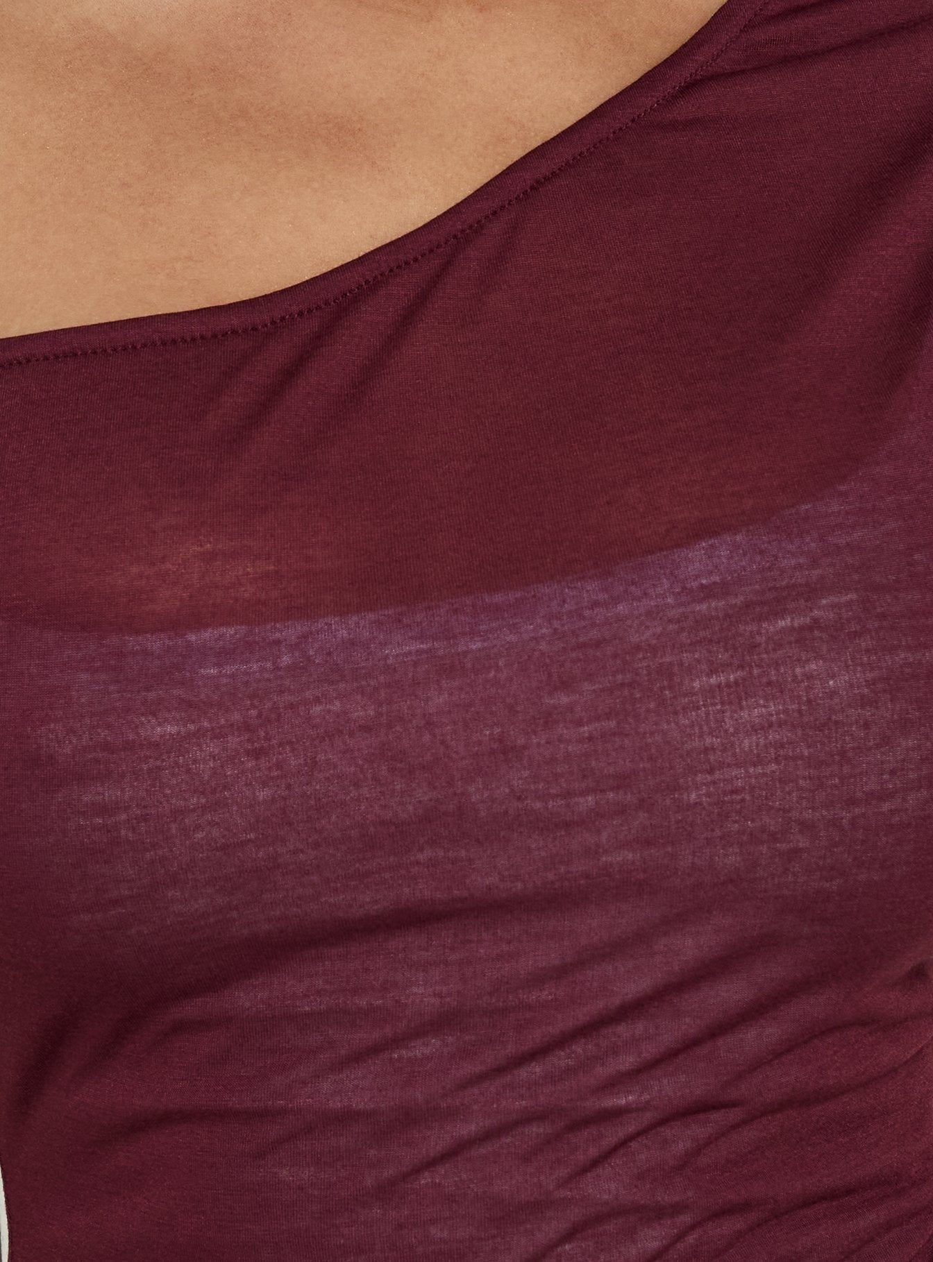 Klaretta Off Shoulder Draped Layered Top Burgundy / Blue