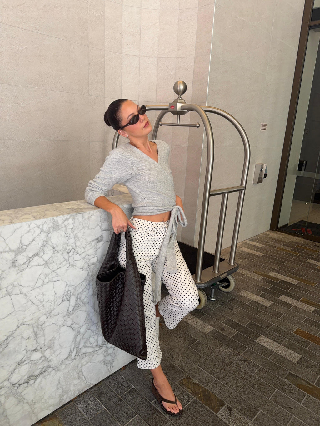 Cindee High Rise Cropped Jeans White Polka Dot