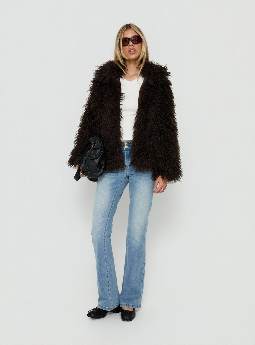 Felicea Faux Fur Jacket Chocolate